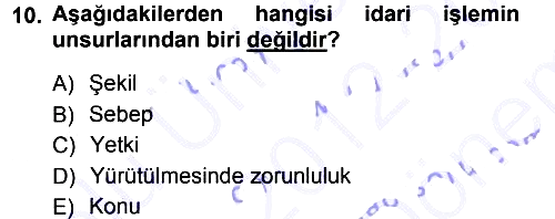 Vergi İcra Hukuku 2012-2013 Dönem Sonu Sınavı - 10. soru