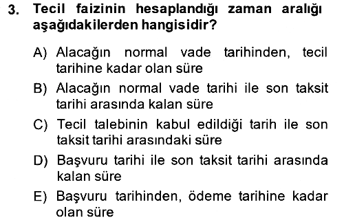 Vergi İcra Hukuku 2013-2014 Dönem Sonu Sınavı - 3. soru