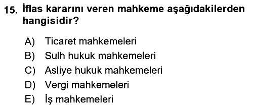 Vergi İcra Hukuku 2023-2024 Dönem Sonu Sınavı - 15. soru