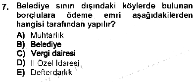 Vergi İcra Hukuku 2012-2013 Tek Ders Sınavı - 7. soru
