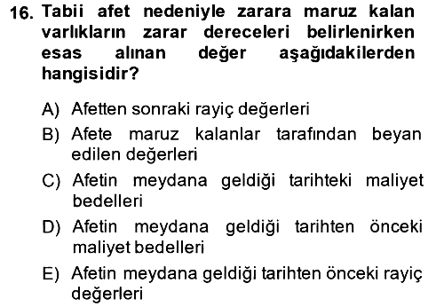 Vergi İcra Hukuku 2014-2015 Tek Ders Sınavı - 16. soru
