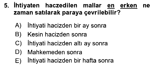 Vergi İcra Hukuku 2018-2019 Yaz Okulu Sınavı - 5. soru