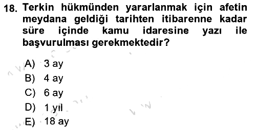 Vergi İcra Hukuku 2020-2021 Yaz Okulu Sınavı - 18. soru