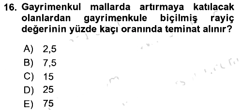 Vergi İcra Hukuku 2022-2023 Yaz Okulu Sınavı - 16. soru