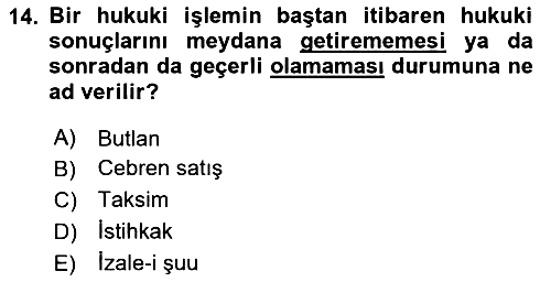 Vergi İcra Hukuku 2024-2025 Yaz Okulu Sınavı - 14. soru