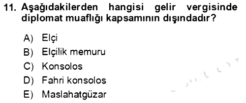 Vergi Planlaması 2021-2022 Ara Sınav - 11. soru