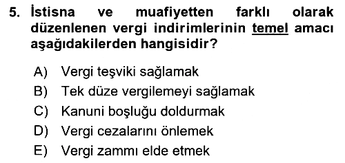 Vergi Planlaması 2024-2025 Ara Sınav - 5. soru