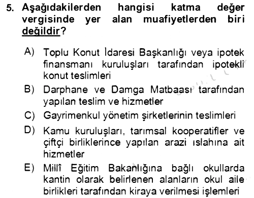 Vergi Planlaması 2021-2022 Dönem Sonu Sınavı - 5. soru
