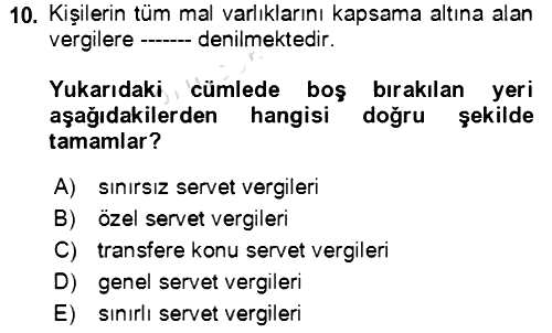 Vergi Planlaması 2021-2022 Dönem Sonu Sınavı - 10. soru