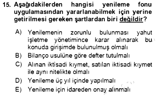 Vergi Planlaması 2021-2022 Dönem Sonu Sınavı - 15. soru
