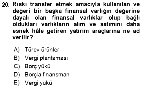Vergi Planlaması 2021-2022 Dönem Sonu Sınavı - 20. soru