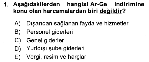 Vergi Planlaması 2024-2025 Dönem Sonu Sınavı - 1. soru