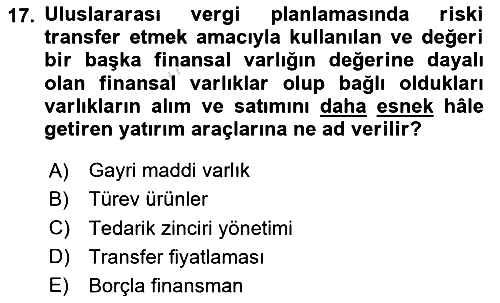 Vergi Planlaması 2024-2025 Dönem Sonu Sınavı - 17. soru