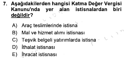 Vergi Planlaması 2025-2026 Dönem Sonu Sınavı - 7. soru