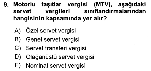 Vergi Planlaması 2025-2026 Dönem Sonu Sınavı - 9. soru