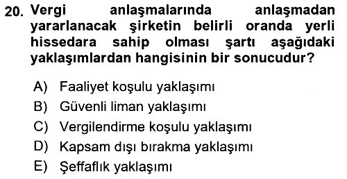 Vergi Planlaması 2025-2026 Dönem Sonu Sınavı - 20. soru