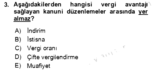 Vergi Planlaması 2020-2021 Yaz Okulu Sınavı - 3. soru
