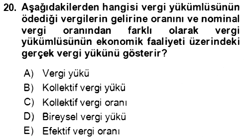 Vergi Planlaması 2020-2021 Yaz Okulu Sınavı - 20. soru