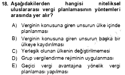 Vergi Planlaması 2021-2022 Yaz Okulu Sınavı - 18. soru