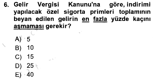 Vergi Planlaması 2024-2025 Yaz Okulu Sınavı - 6. soru