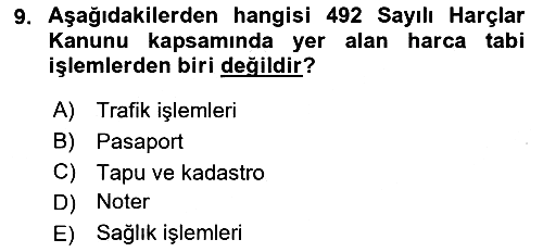 Vergi Planlaması 2024-2025 Yaz Okulu Sınavı - 9. soru