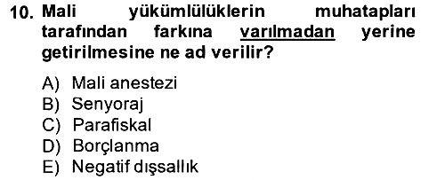 Vergi Teorisi 2012-2013 Ara Sınav - 10. soru