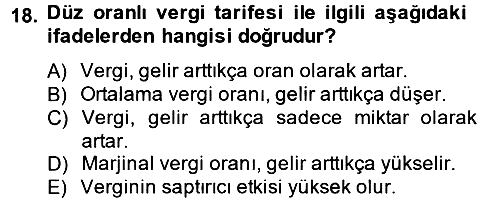 Vergi Teorisi 2012-2013 Ara Sınav - 18. soru