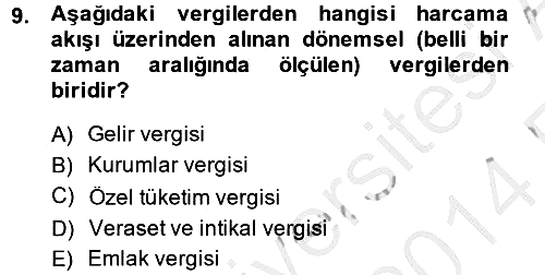 Vergi Teorisi 2013-2014 Ara Sınav - 9. soru