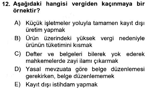 Vergi Teorisi 2015-2016 Ara Sınav - 12. soru