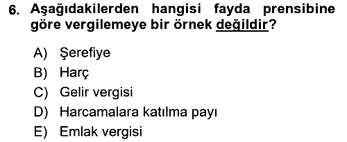 Vergi Teorisi 2016-2017 Ara Sınav - 6. soru