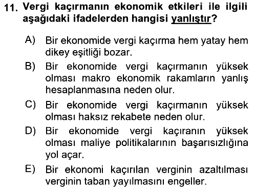 Vergi Teorisi 2017-2018 Ara Sınav - 11. soru