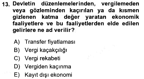 Vergi Teorisi 2017-2018 Ara Sınav - 13. soru