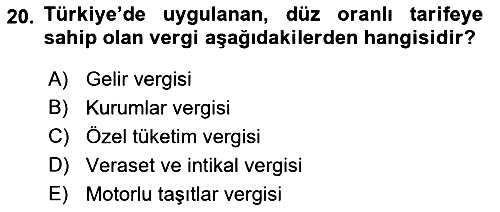 Vergi Teorisi 2021-2022 Ara Sınav - 20. soru