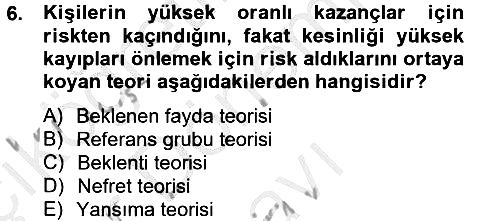 Vergi Teorisi 2012-2013 Dönem Sonu Sınavı - 6. soru