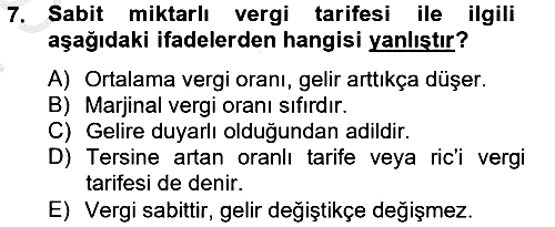 Vergi Teorisi 2012-2013 Dönem Sonu Sınavı - 7. soru
