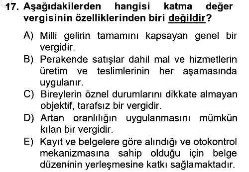 Vergi Teorisi 2012-2013 Dönem Sonu Sınavı - 17. soru