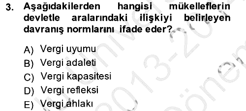Vergi Teorisi 2013-2014 Dönem Sonu Sınavı - 3. soru