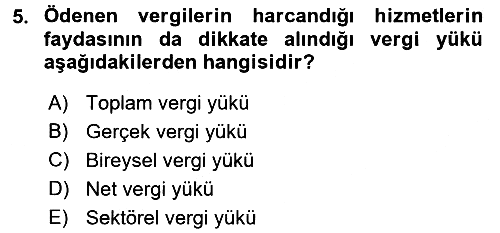 Vergi Teorisi 2017-2018 Dönem Sonu Sınavı - 5. soru