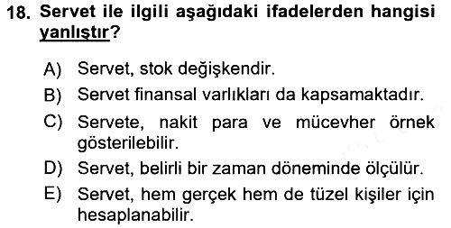 Vergi Teorisi 2017-2018 Dönem Sonu Sınavı - 18. soru