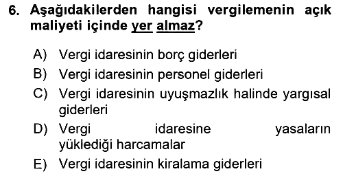 Vergi Teorisi 2021-2022 Dönem Sonu Sınavı - 6. soru