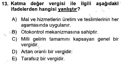 Vergi Teorisi 2021-2022 Dönem Sonu Sınavı - 13. soru