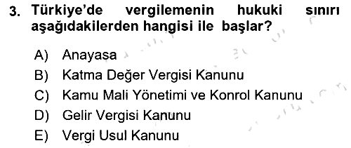 Vergi Teorisi 2024-2025 Dönem Sonu Sınavı - 3. soru