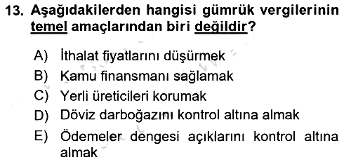 Vergi Teorisi 2024-2025 Dönem Sonu Sınavı - 13. soru