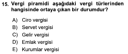 Vergi Teorisi 2024-2025 Dönem Sonu Sınavı - 15. soru