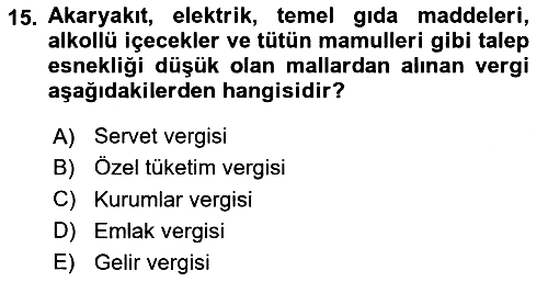 Vergi Teorisi 2025-2026 Dönem Sonu Sınavı - 15. soru