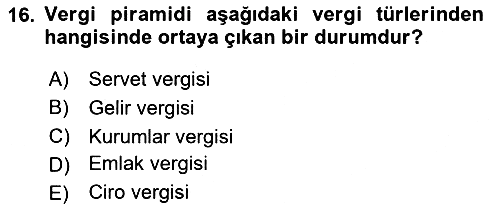 Vergi Teorisi 2025-2026 Dönem Sonu Sınavı - 16. soru