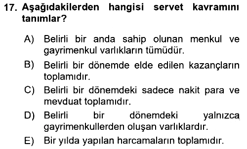 Vergi Teorisi 2025-2026 Dönem Sonu Sınavı - 17. soru