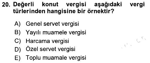 Vergi Teorisi 2025-2026 Dönem Sonu Sınavı - 20. soru