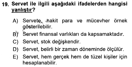 Vergi Teorisi 2018-2019 Yaz Okulu Sınavı - 19. soru