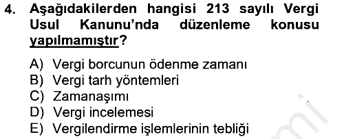 Vergi Usul Hukuku 2012-2013 Ara Sınav - 4. soru